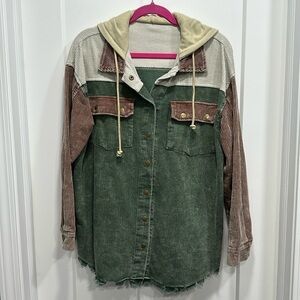 Corduroy Hoodie Shacket Size Large